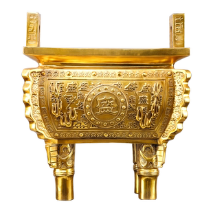 铜鼎铜司母戊鼎方鼎玄关摆件小鼎青铜鼎盛千秋上香鼎家用长方形