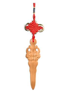 中国结睚眦桃木剑儿童婴儿挂件