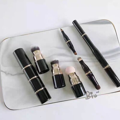 沧州化妆刷便携带盖多功能可伸缩双头口红唇刷遮瑕刷美妆工具