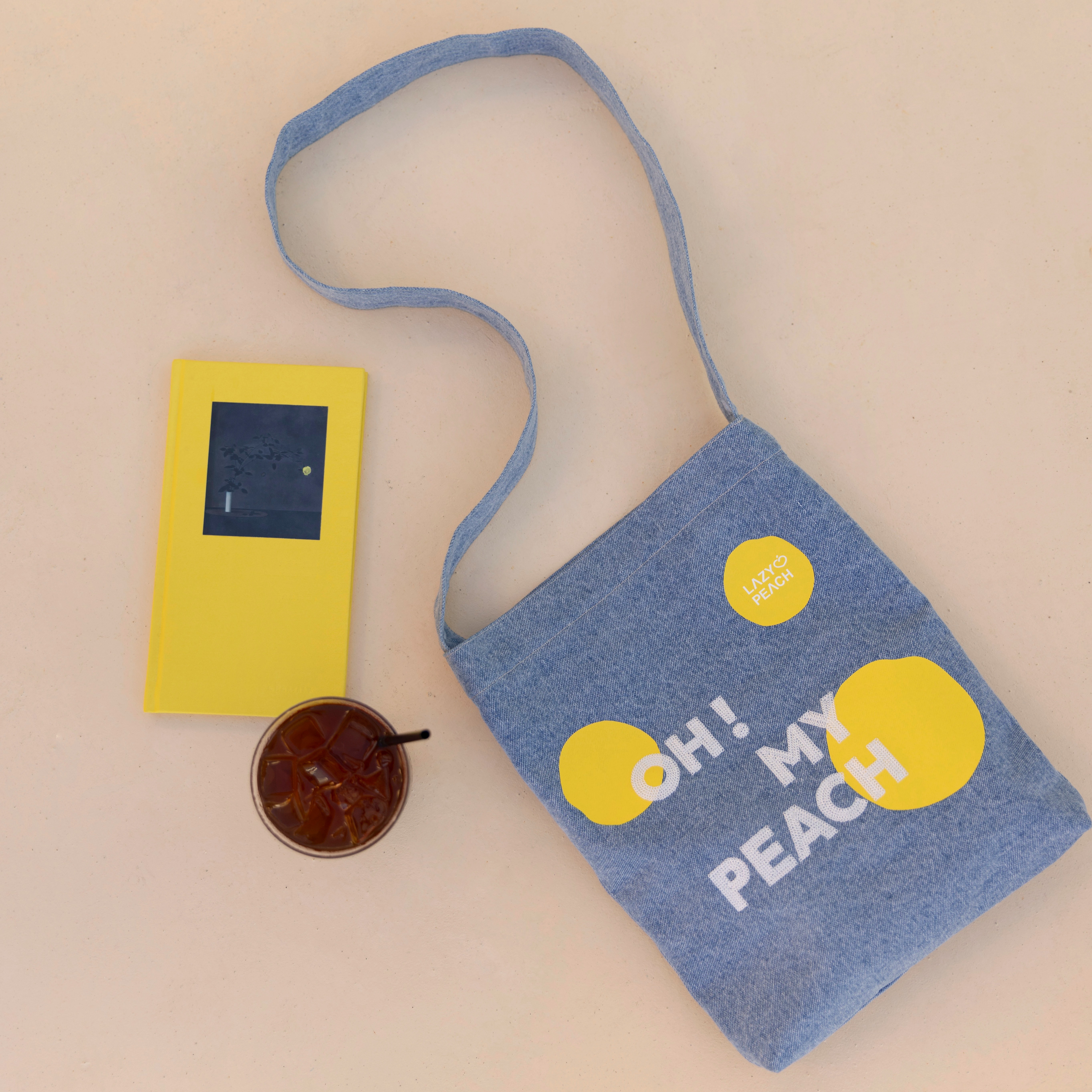 LAZYPEACH原创牛仔印花帆布包