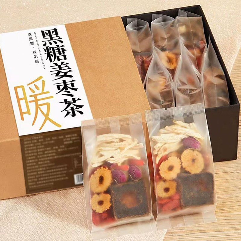 红糖姜茶大姨妈泡水喝的养生冲饮官方旗舰店单独小包装黑糖姜枣茶