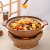 浅砂锅炖锅浅锅燃气老式 无釉土沙锅浅口砂锅平定奕寿