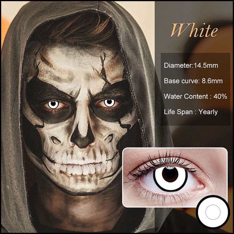 cosplay美瞳夸张吸血鬼红眼红色白色僵尸丧尸幽灵恶魔cos眼镜ly