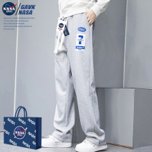 GAVK2023新品 男女同款 潮流运动情侣加绒加厚 潮牌束脚卫裤 男 NASA