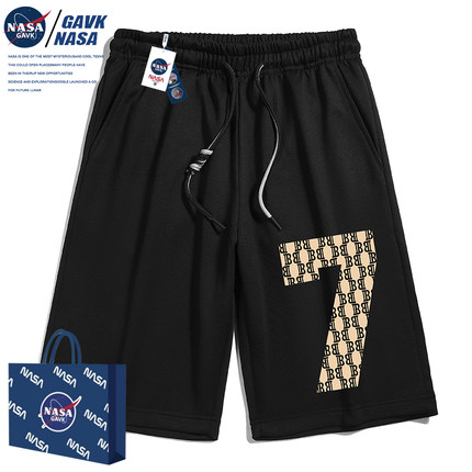 NASA GAVK2024春夏季新品潮牌情侣运动中裤子男女同款五分短裤男