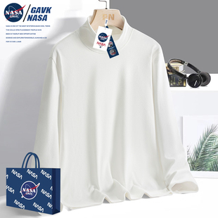 NASA GAVK情侣新款德绒低领男春秋冬2023新款卫衣内搭打宽松上衣