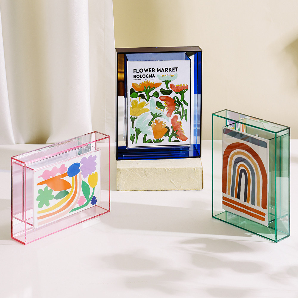 diy炫彩镭射亚克力相框摆台洗照片做成画框A4透明ins风照片架展示,家居饰品,相框/画框,淘宝优惠券,粉丝福利购,淘宝优惠卷