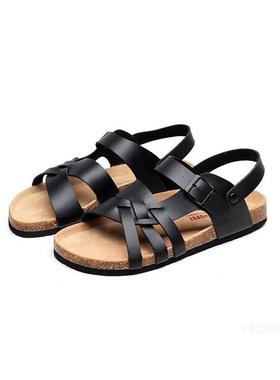 2024 New Summer Fashion Men Leather Sandals Outdoor Comforta