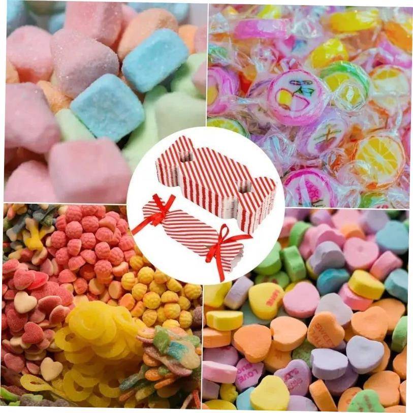 100pcs Candy Box For Christmas With Ribbons DIY Sweets