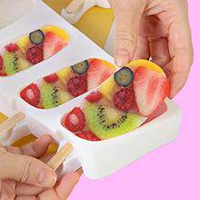Silicone Ice Cream Mold Popsicle Siamese Molds with Lid