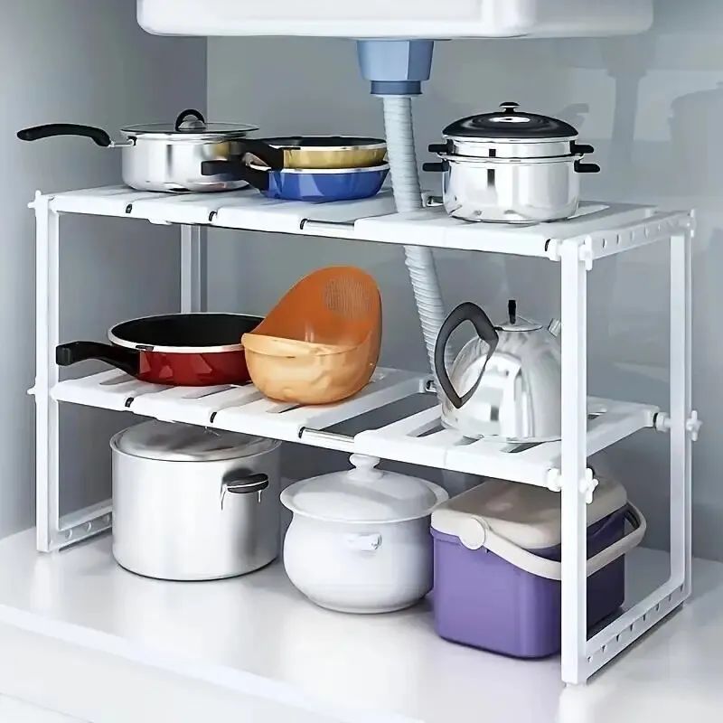 Cabinet Organizer Shelves, Stackable Kitchen Counter Shelves
