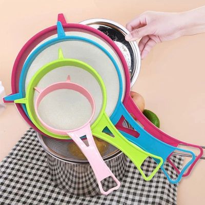 New 4Pcs Plastic Fine Mesh Filter Colander Soy Milk Sieve Fl