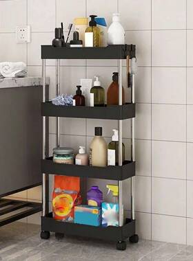 1pc 3/4 Tier Rolling Storage Cart High Capacity Storage Shel