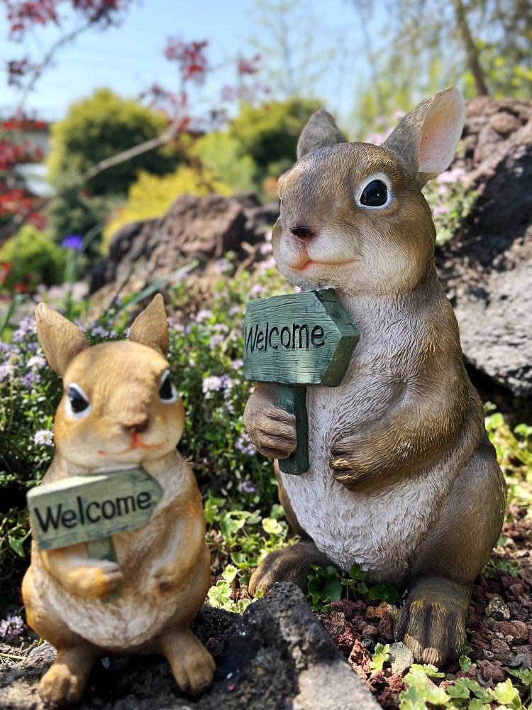 户外创意花园庭院树脂欢迎光临牌阳台造景网红小院装饰兔子摆件,家居饰品,户外/庭院摆件,淘宝优惠券,粉丝福利购,淘宝优惠卷
