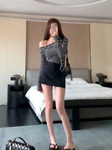 黑色半身裙女温婉同款