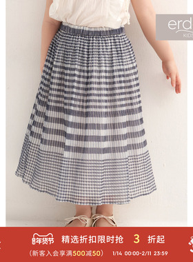 春夏女儿童含桑蚕丝百褶半身裙 erdosKIDS鄂尔多斯童装