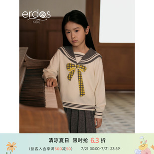 秋冬海军领可爱百搭儿童套衫 erdosKIDS 100%山羊绒