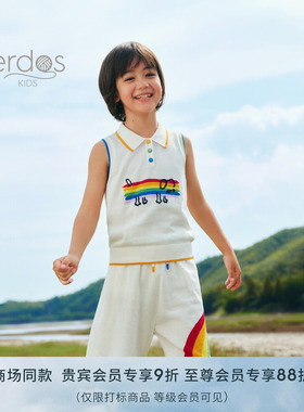 erdosKIDS 鄂尔多斯童装26春夏新品精纺纯棉小翻领弹力儿童背心