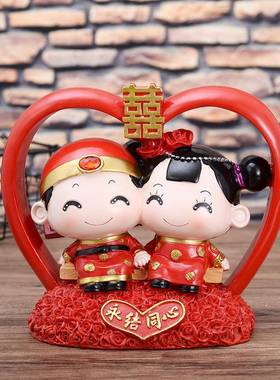 向爱起航情侣娃娃套装结婚礼物树脂工艺品家居婚庆摆件公仔