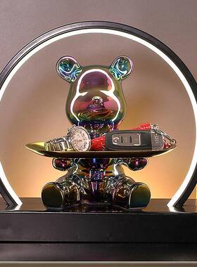 爱心熊摆件客厅轻奢电视柜酒柜卡通爱心熊小公仔网红儿童房装饰品