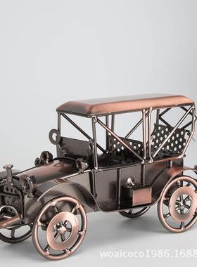 欧式复古老爷车模型铁艺老爷车模型创意家居饰品新房情人节礼物