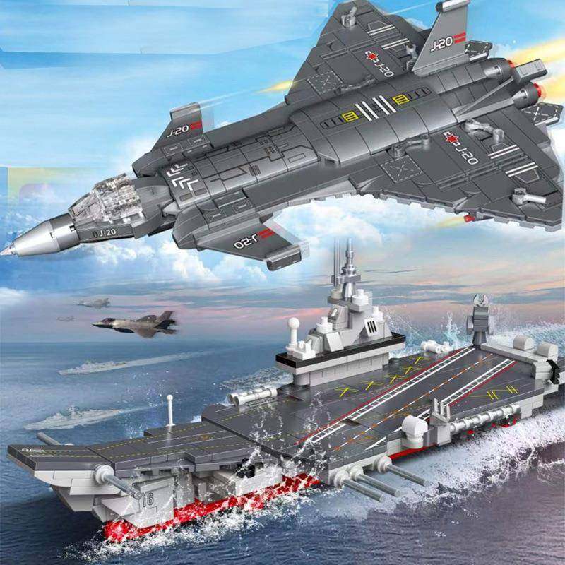 航天军事积木兼容乐高战斗机小颗粒拼装坦克航空母舰男孩玩具