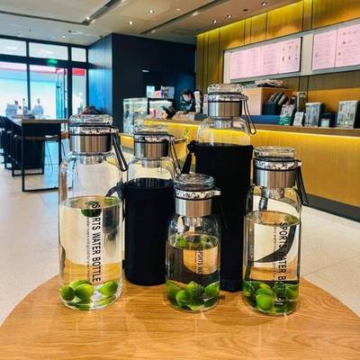 超大容量吨吨玻璃杯防爆耐高温泡茶水分离带茶仓水杯加厚高颜值水