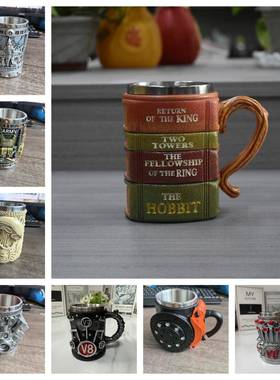 爆款马克杯创意树脂不锈钢水杯个性酒杯装饰摆件直发