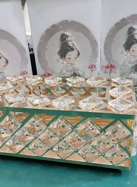 家用精致高档水晶抽纸客厅纸巾盒手工制作收纳摆件