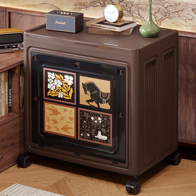 衣服中古风收纳箱大容量翻盖整理箱折叠储物箱玩具零食复古收纳筐