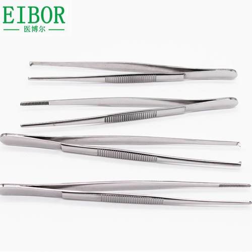 医博尔直尖镊子弯尖不锈钢镊子棉球镊辅料镊组织镊12.5CM到40