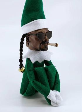 圣诞节圣诞精灵无纺布抽烟娃娃圣诞摆件家居庭院设计装修