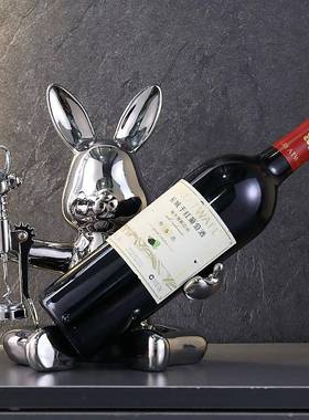 兔子红酒架装饰品客厅轻奢餐边柜酒托酒柜高档摆件乔迁新居