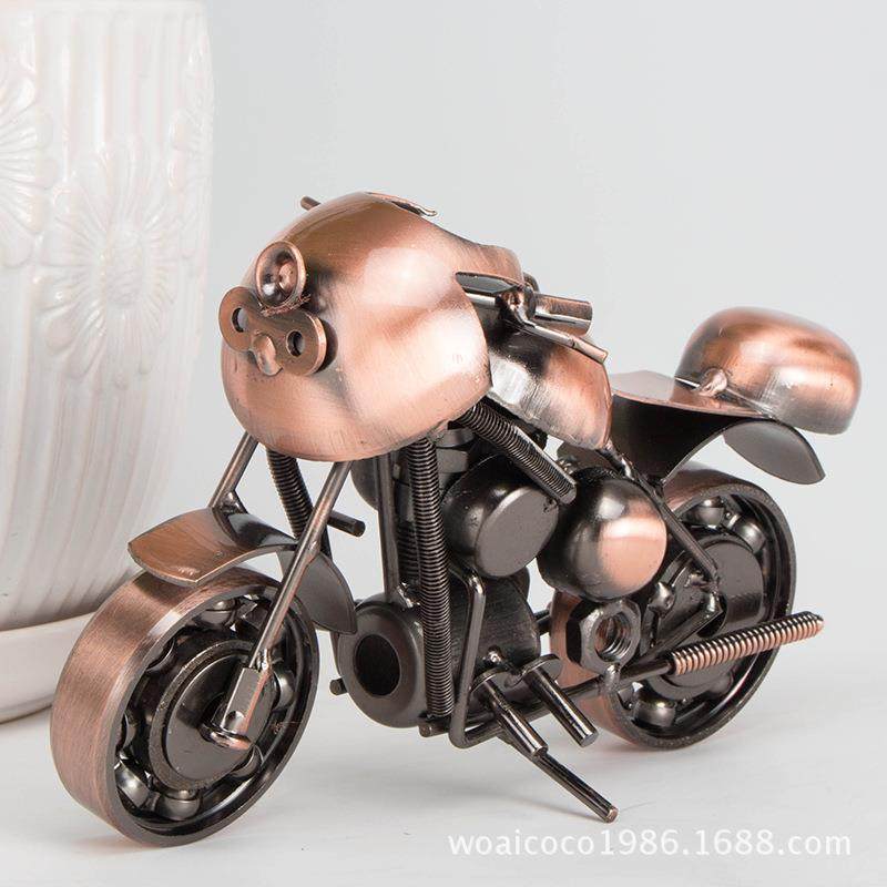 供应创意结婚礼物手工仿古铁艺中号摩托车模型创意结婚