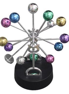 创意办公家居摆件新款创意电动磁性天体彩球摩天轮永动仪