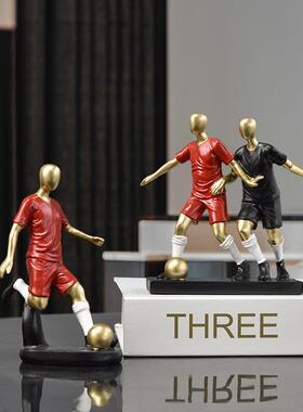 北欧迷你创意足球运动员树脂小摆件家居电视柜酒柜书房桌面装饰品