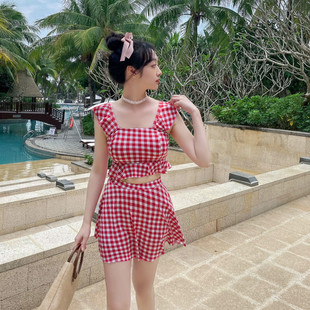 2026新款 女 泳衣女分体两件套小清新可爱学生温泉保守泳装