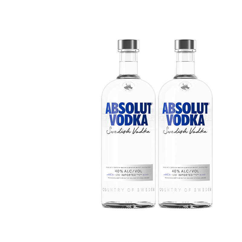 ABSOLUT瑞典绝对原味伏特加750ML*2瓶瑞典原瓶进口海外版调酒基酒