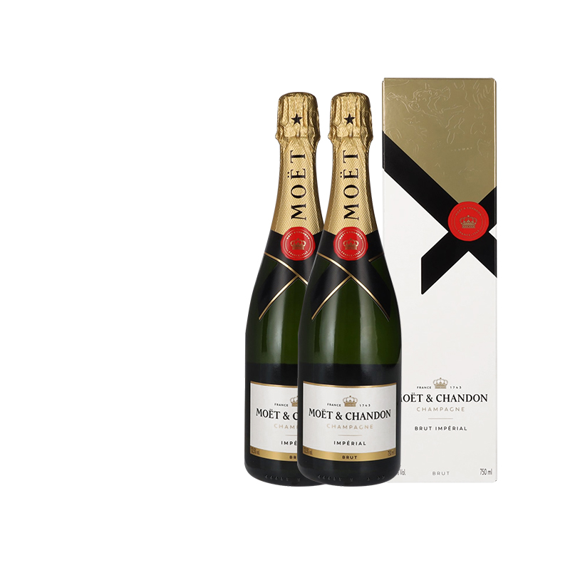 Moet&Chandon 法国经典酩悦香槟750ml*2瓶组合装礼盒葡萄酒起泡酒