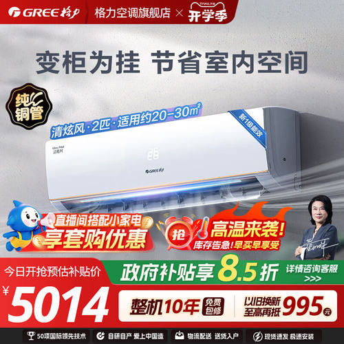 格力2匹挂机冷暖空调一级能效