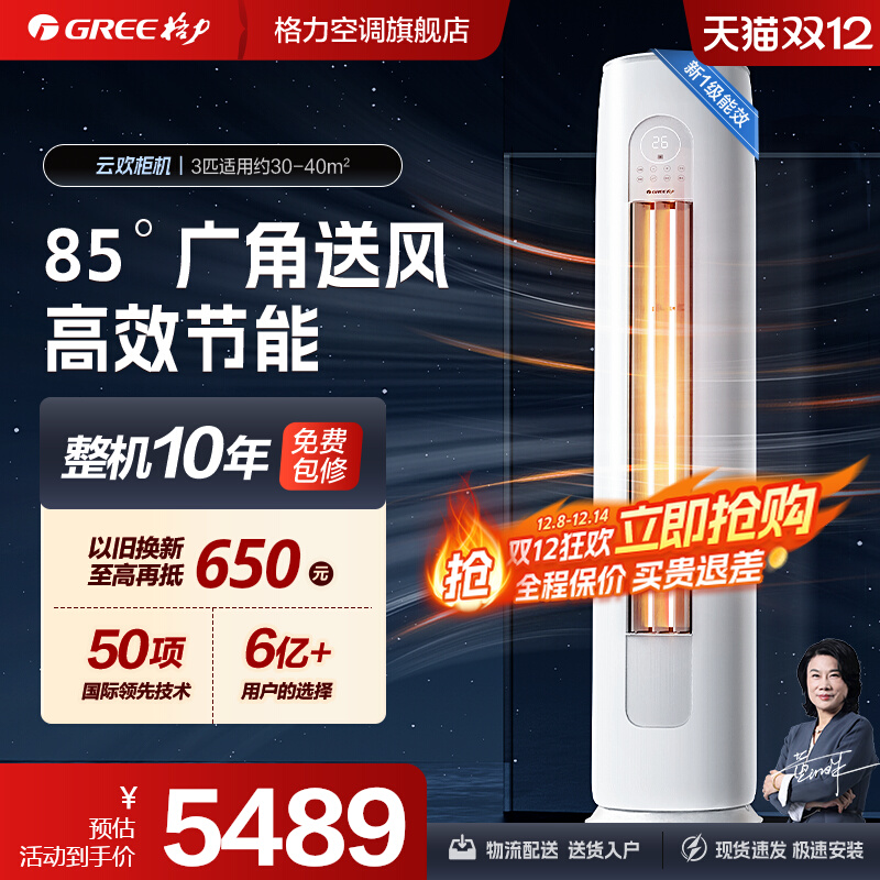 格力空调立式一级能效变频冷暖