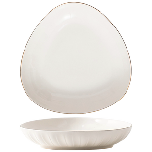 高档金边盘子菜盘家用2026新款创意陶瓷碗碟套装组合高级感餐具