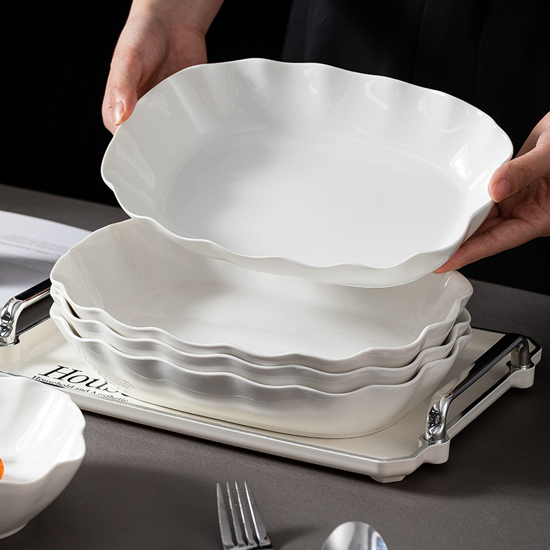 创意花边汤汁不溢出深盘