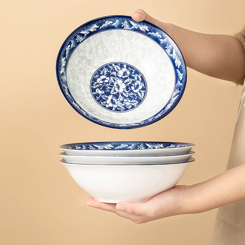 日式复古斗笠碗家用大号汤碗创意吃饭碗陶瓷泡面碗大碗拉面碗餐具