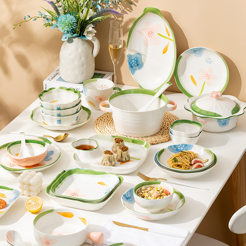 莫奈花园餐具套装家用陶瓷