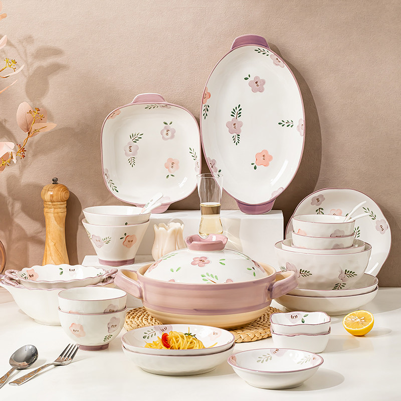 自由组合碗碟套装家用2025新款陶瓷盘子菜盘轻奢餐具创意饭碗汤碗