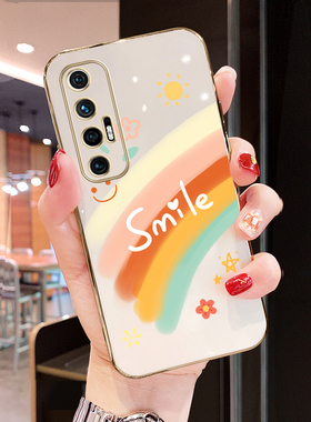 笑脸彩虹小米10S手机壳十s电镀软壳M10软硅胶ml10s全包防摔MIUI10s女款小米十新mi1o网红时尚超薄简约适用于