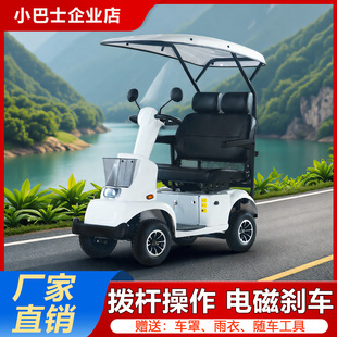 小巴士拨杆电动四轮车单人双座M1残疾人智能刹车电磁刹老年代步车