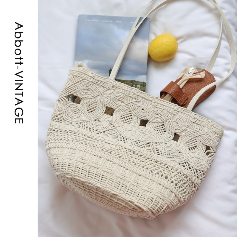 Abbott Vintage【海岛包2.0】腊绳编织手工单肩法式复古包送内袋