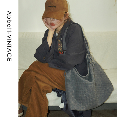 Abbott Vintage【星芒编织包】复古小众磨砂皮通勤大容量单肩斜挎